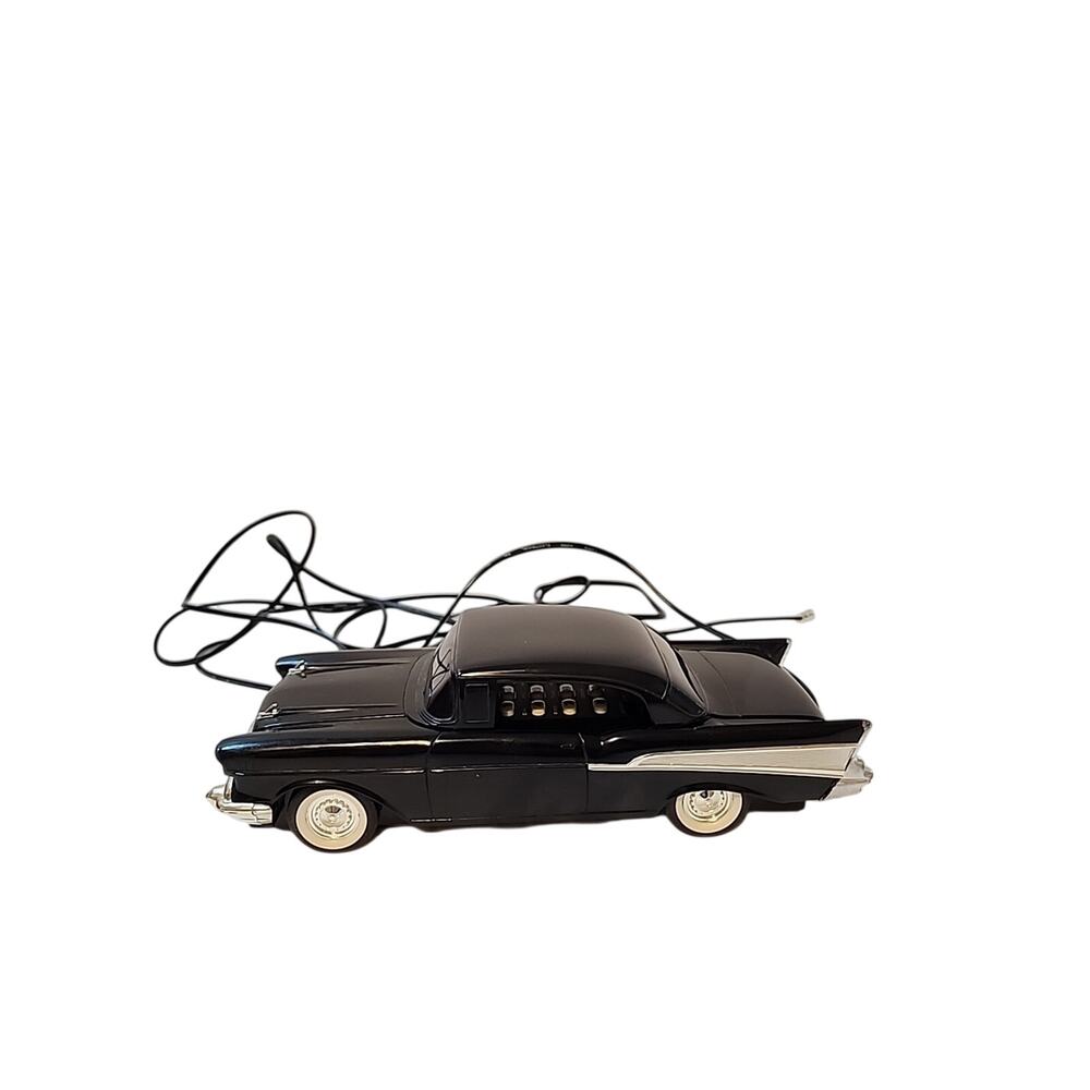 57 Chevy Push Button Desk Phone Black Chrome TeleMania Vintage